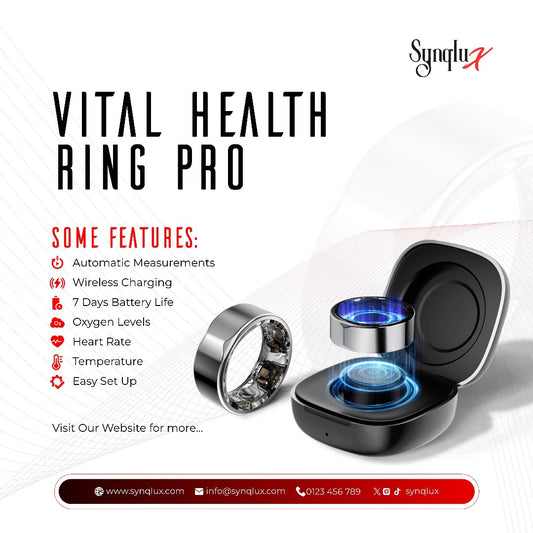 Introducing Synqlux: Pioneering Health Technology with the Vital Health Ring Pro