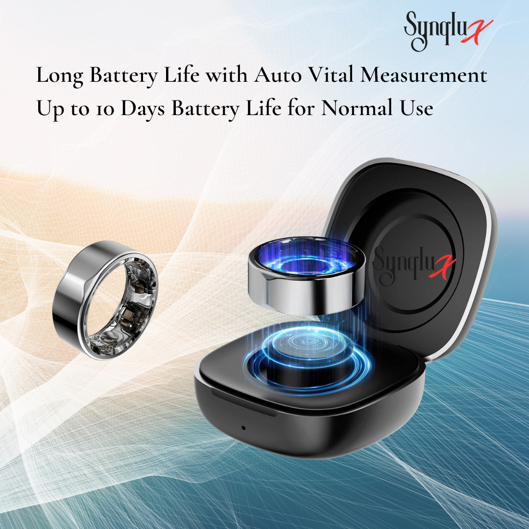 Smart Health Ring for Fitness Tracking - Synqlux Vital Health Ring Pro